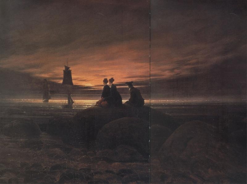 Caspar David Friedrich coucher de soleil sur la mer Sweden oil painting art
